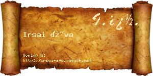 Irsai Éva névjegykártya